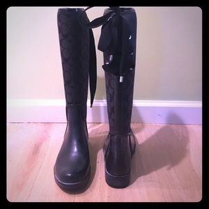 Coach lace up rain boots