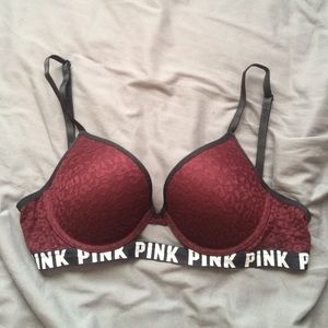 Victoria's Secret PINK maroon bra