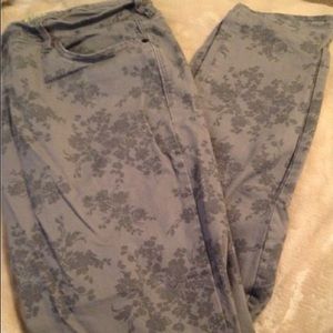 Grey floral designed pants