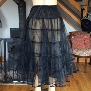 Black Crinoline Rockabilly Circle Skirt