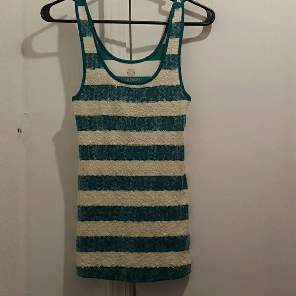 Green and white tank top