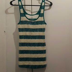 Green and white tank top
