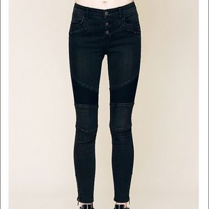Free people black Moto pants