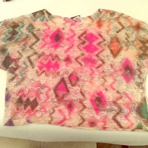 Floral lace crop top