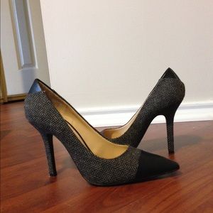 BCBGeneration tweed and leather pump