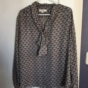 Ann Taylor loft tie neck blouse