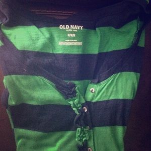 Old Navy blue and green long sleeved shirt
