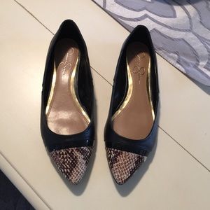 Jessica Simpson black leather flats size 7.5
