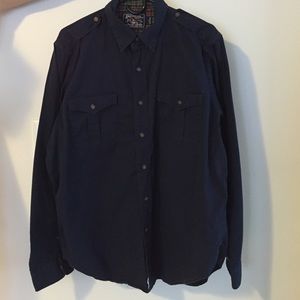 Military inspired long sleeve button down