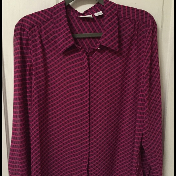 Liz Claiborne sheer pink blouse