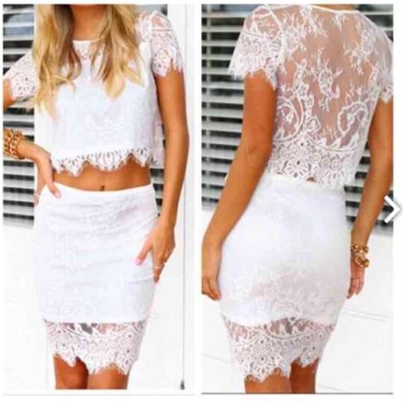 Dresses & Skirts - White lace 2-piece set