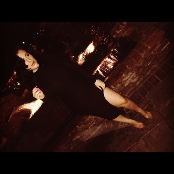 Black turtle neck dress