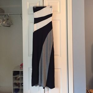 Navy and white nautical maxi dress.