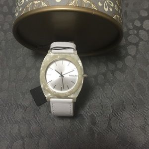 NIXON Time Teller White leather and acetate watch