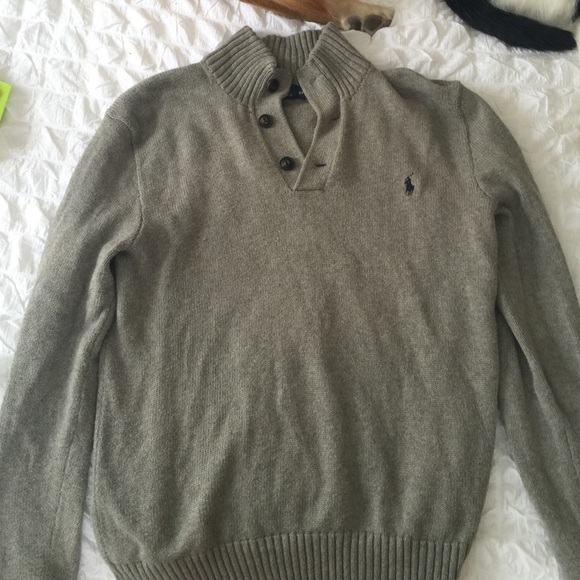 Quarter button polo sweater