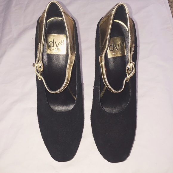 Black Suede Chunky Heel - Picture 2 of 2