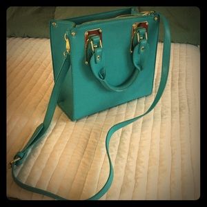 Steve Madden teal blue with gold trim bag