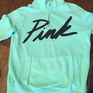 PINK Victoria secret mint half zip