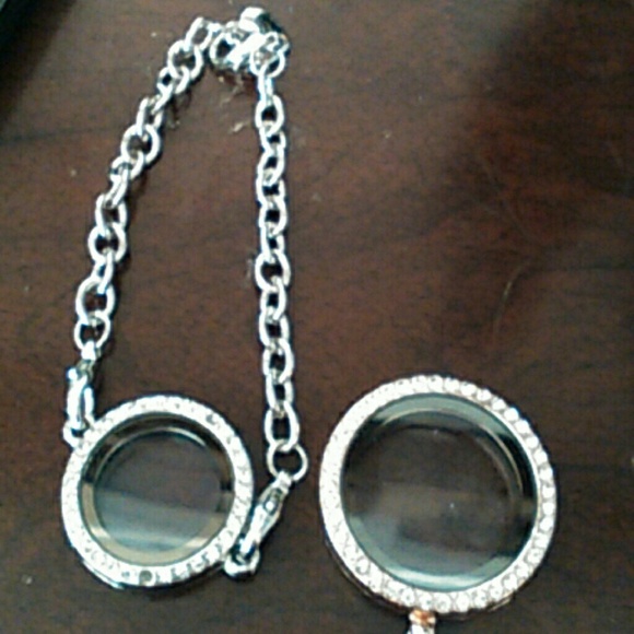 Floating charm necklaces and a bracelet