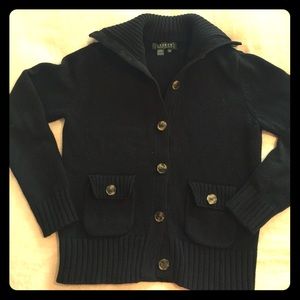 RALPH Lauren Black Cardigan Sweater sz XS