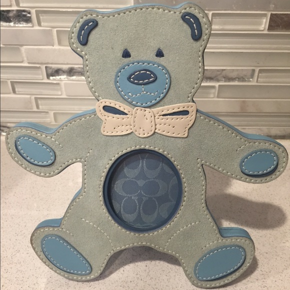 Coach Leather and Suede Bear Picture Frame