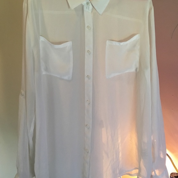 White (see through) button down blouse