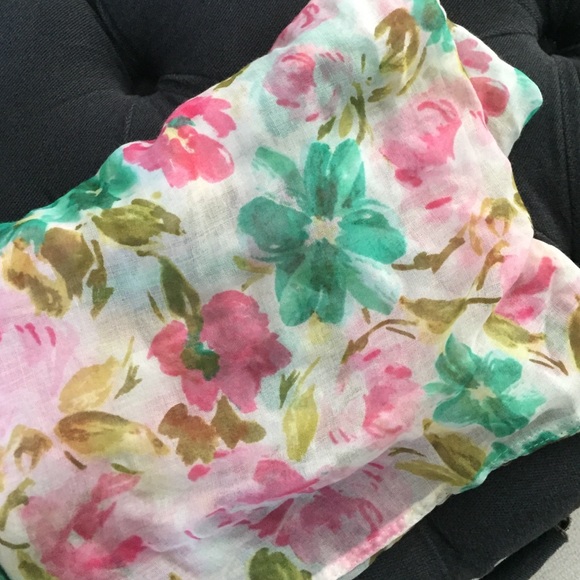 Woven Floral Print Infinity Scarf