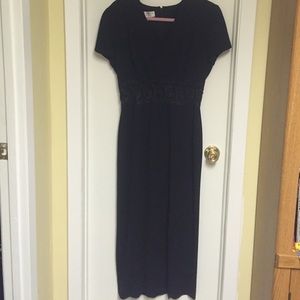 Black cap sleeve dress