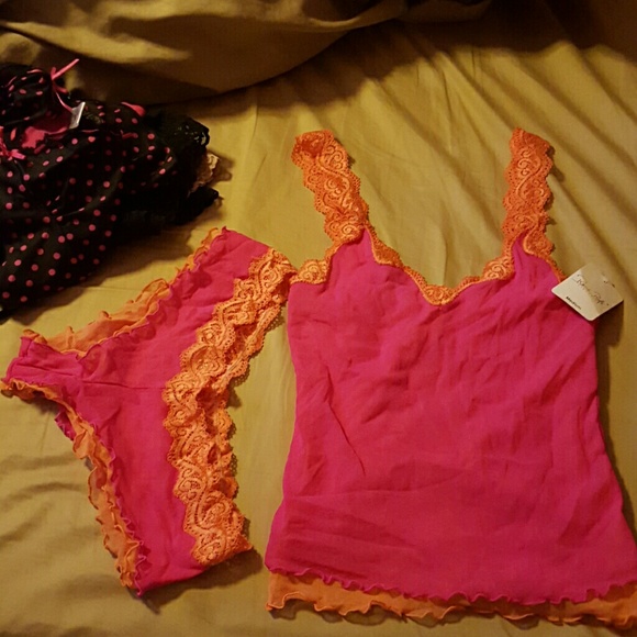 Sexy/cute orange and pink sleepwear. Nwt