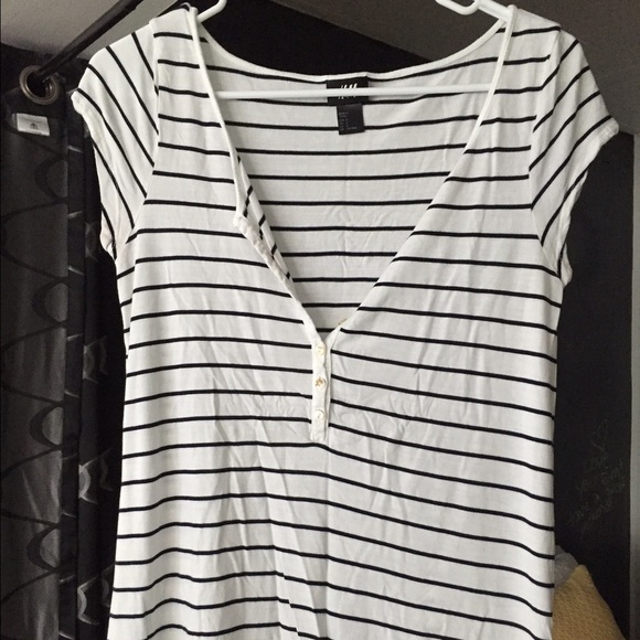 Black and white striped top