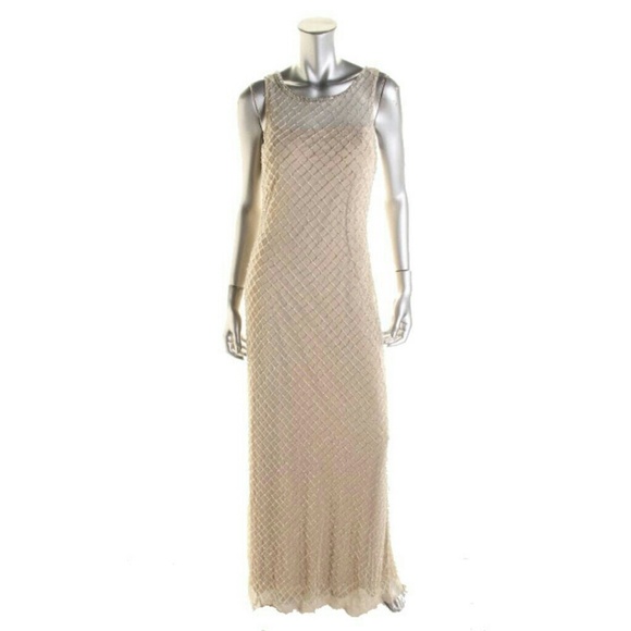 AIDAN MATTOXWomens Tan Embellished Evening - Picture 6 of 8