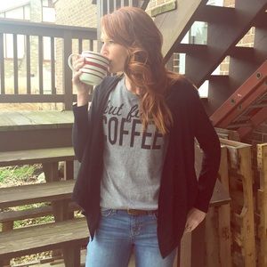 Black asymmetrical cardigan