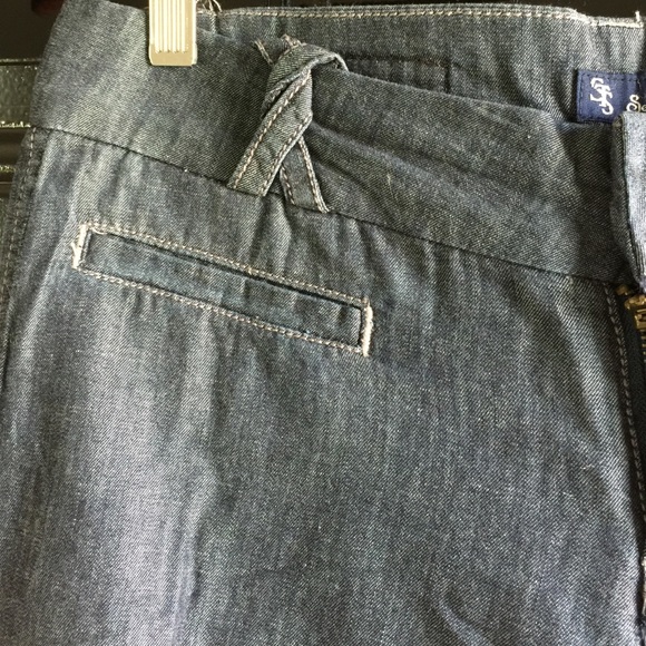 Wide leg chambray trousers - Picture 2 of 9