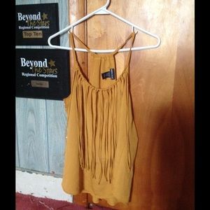 Gold fringe tank top