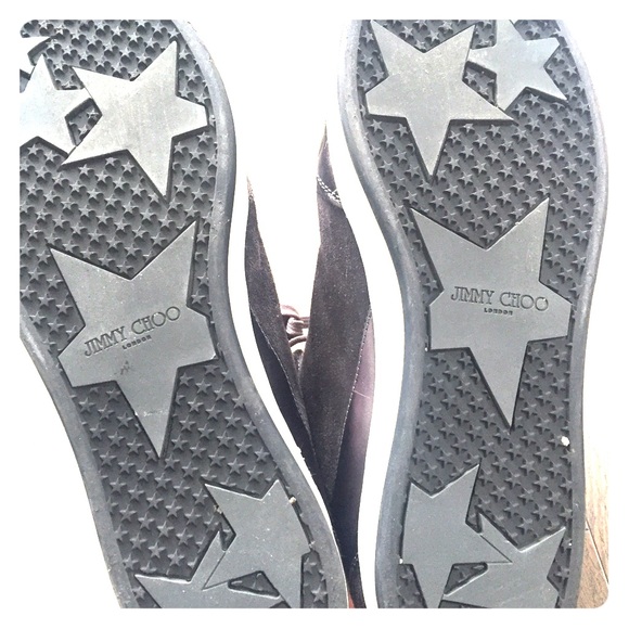 JIMMY CHOO trainers size 38 metallic grey