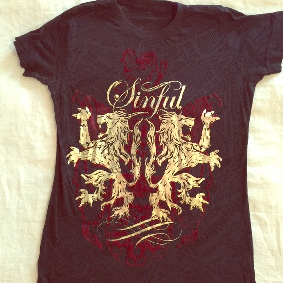 Sinful by Affliction black burnout tee S Small - Picture 1 of 3