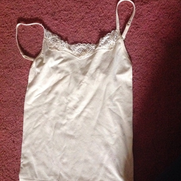 Ivory tank with lace trim