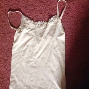 Ivory tank with lace trim