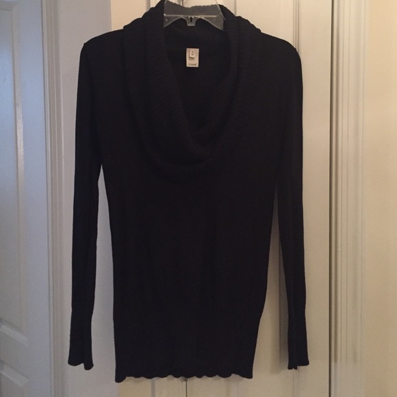 Black long sleeve cowl neck