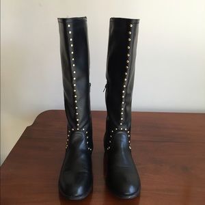 Francesca's Black Studded Rain Resistant Boots