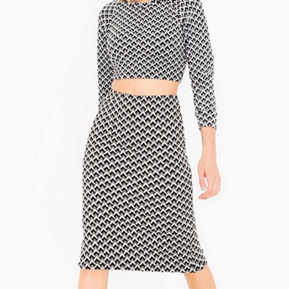 American Apparel -Jacquard Mid-Length Pencil Skirt