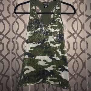 Camo sequin tank top