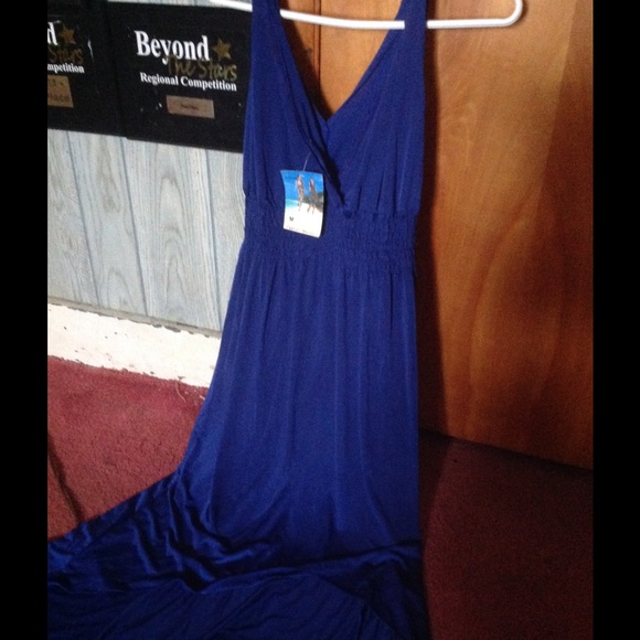 High low blue cotton dress new