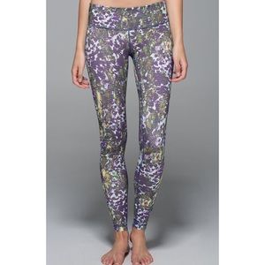 Lululemon Wunder Under Yoga Pants Floral Pattern