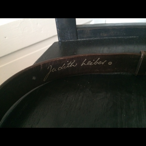 Vintage Judith Leiber Brown Belt w/ Gold Lion Head - Picture 3 of 4