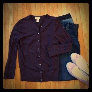 Ann Taylor LOFT plum cardigan