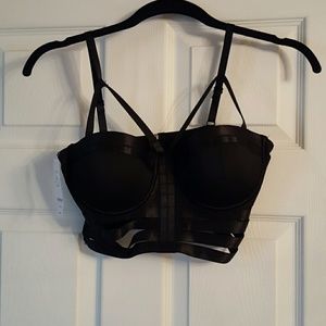 Bebe crop caged bralette