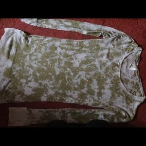 Green and ivory long sleeve shirt