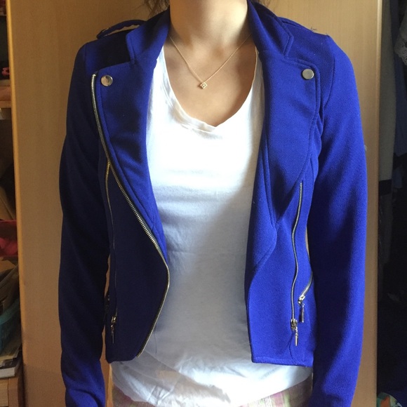 Necessary Clothing Blue Moto Jacket