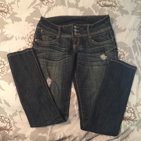 Distressed almost famous jeans
